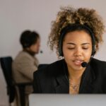 Woman working at computer